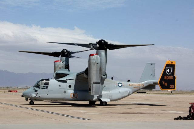 — — - MV-22 Osprey.  C.O.'s airplane from HMM-165 at MCAS Miramar on the IWA ramp.