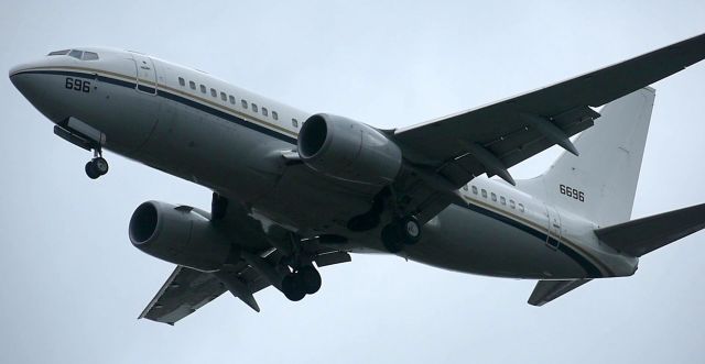 Boeing 737-700 (N6696) - US Navy C-40 "Clipper" Tail #6696 approaching outer marker to Myrtle Beach International (KMYR), SC. on 1/6/2020.