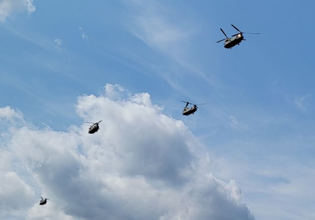 Boeing CH-47 Chinook — - 4X U.S. Army CH-47F Chinook Flyover for the NASCAR Xfinity Series Race at Richmond Raceway