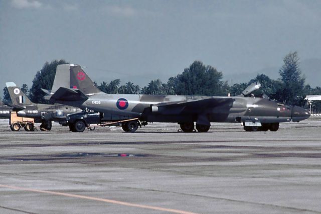 ENGLISH ELECTRIC Canberra (XH135) - English Electric Canberra PR9 XH135 RAF transit Butterworth mid 1970s.