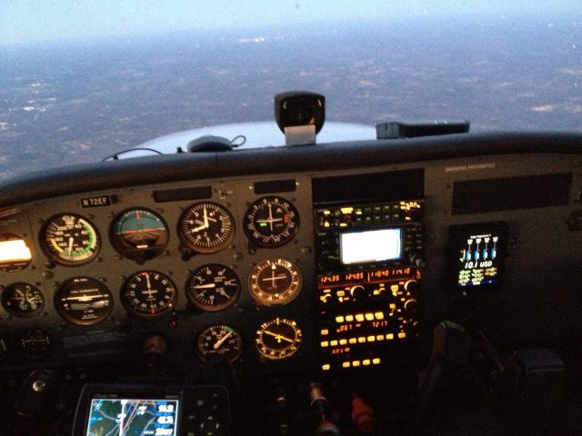 Cessna Skyhawk (N72EF) - Just after sunset between Hickory and Greensboro, NC.