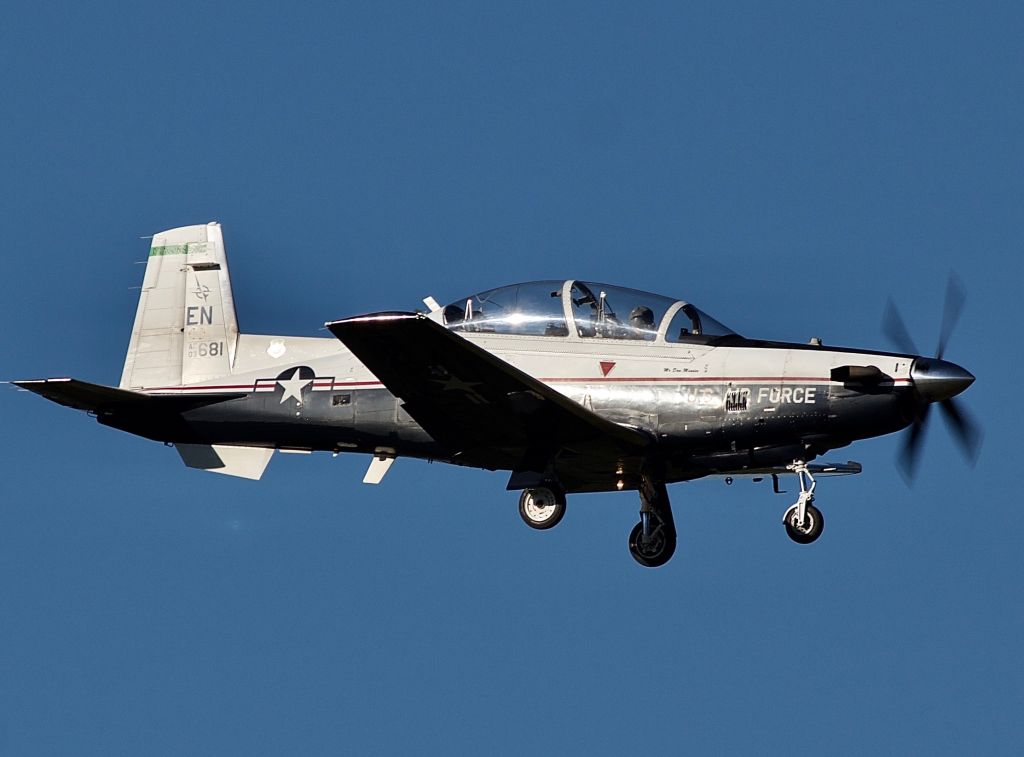 Raytheon Texan 2 (03-0681) - This Texan II ran a touch and go at AFW in the midst of traffic arriving for the Alliance Fort Worth Airshow 10/10/2018 (Please view in "full" for highest image quality)