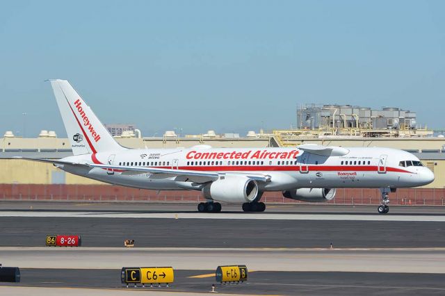 Boeing 757-200 (N757HW) - Honeywells 757-225 N757HW departed from Phoenix Sky Harbor for Fort Lauderdale on September 30, 2017. It carries new Connected Aircraft titles.