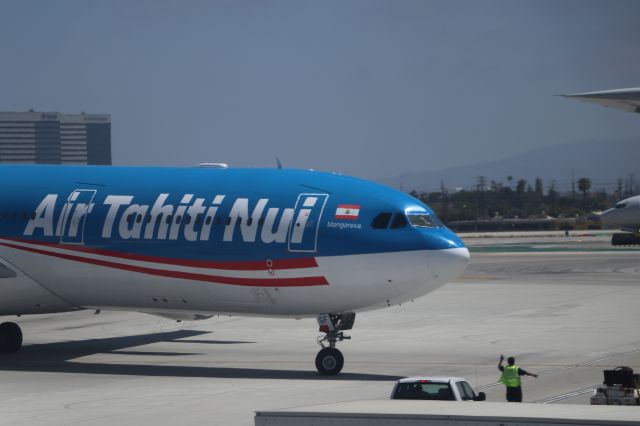 Airbus A340-300 (F-DJGF) - 6/19/18   turn in to the gate, TBIT