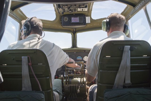 Boeing B-17 Flying Fortress (N390TH) - The pilots of the Liberty Belle B-17 Flying Fortress during a flight in Amarillo, Texas; Sept. 4, 2010.