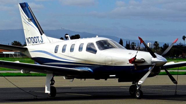 Socata TBM-700 (N700TJ) - Nice TBM 700 parked on the transient ramp at Reid Hillview.