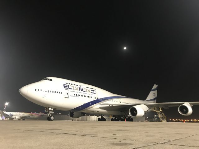 Boeing 747-400 (4X-ELC) - 4X ELC Boeing 747-400 Standing proudly on the tarmac at BGN airport after his last flight on the 3rd of Nov 2019