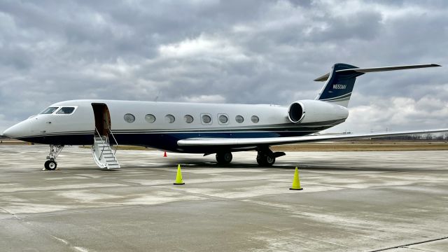 Gulfstream Aerospace Gulfstream G650 (N650MV) - A 6-Fiddy resting in between flights at Gary Jet Center. br /br /This aircraft is a 2014 Gulfstream G650 (GVI), SN 6026, owned/operated privately. 12/12/22. 