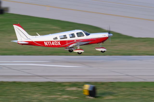 Piper Saratoga (N1140X) - N1140X landing Runway 16 at TOL on 4/22/19.