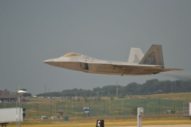 Lockheed F-22 Raptor (N05101) - US Air Force F-22 Raptor 05-101 taking off at the Power on the Prairie Airshow - 2012 in Sioux Falls SD