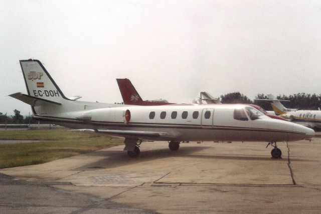 Cessna 551 Citation 2SP (EC-DOH) - Seen here in Jun-84.br /br /Reregistered N711VP 1-Apr-93,br /then N71LP in Apr-93,br /then N550TA 22-Jan-99,br /then N551GF 13-Oct-07.