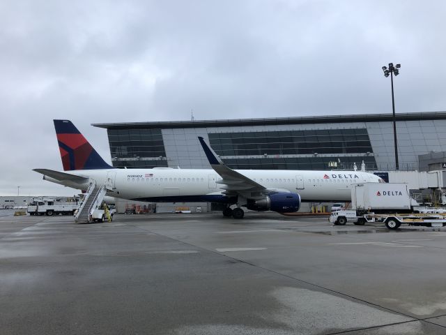 Airbus A321 (N385DZ) - just ferried into Logan frm the desert. Great to see these birds coming back to work !