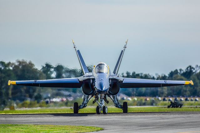 McDonnell Douglas FA-18 Hornet — - Blue Angel #1 starting to taxi to the runway. Questions about this photo can be sent to Info@FlewShots.com