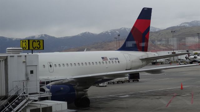 Airbus A319 (N371NB) - N371NB Delta Air Lines Airbus A319-100br /Age 11.4 Yearsbr /24-Mar-2015 A319/L Salt Lake City Intl (KSLC) Kansas City Intl (KMCI) 14:01 MDT 16:51 CDT 1:50