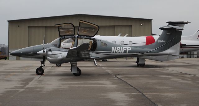 Diamond DA-62 (N81FP) - A Diamond Aircraft DA 62 on the ramp under cloudy skies at Pryor Field Regional Airport, Decatur, AL - January 15, 2020.