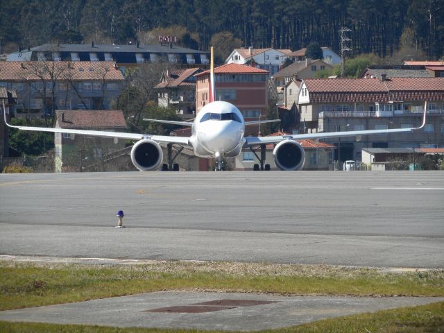 Airbus A320neo (EC-NDN) - EC-NDN "Cuatro Vientos" front view before takeoff at LEVX destination LEMD. 21-03-2021