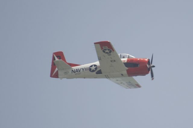 North American Trojan — - T-28 Trojan over Folly Beach, SC for Salute from the Shore VI, 4 July 2015