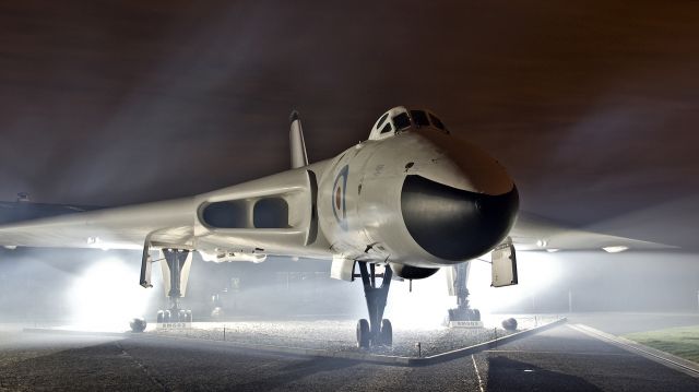 XM603 — - Avro Vulcan B Mk 2 XM603 pictured at the Avro Heritage Museum at Woodford, Cheshire UK during a TimeLine Events night shoot - 9th November 2017