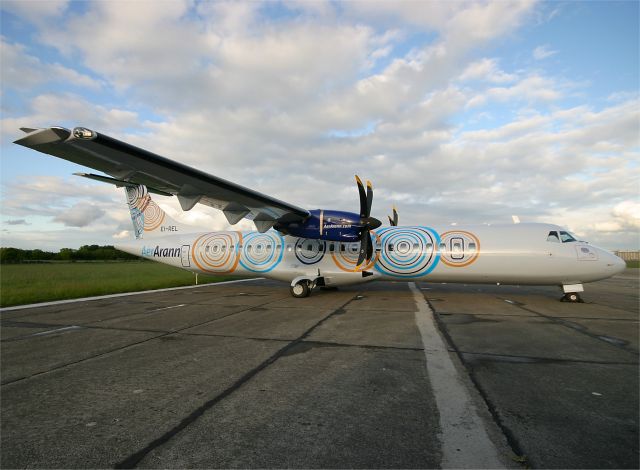 ATR ATR-72 (EI-REL) - Wearing the short lived "Triskells" Celtic livery.,  Aer Arann now flies under the livery of Dublin, Ireland based "Aer Lingus"