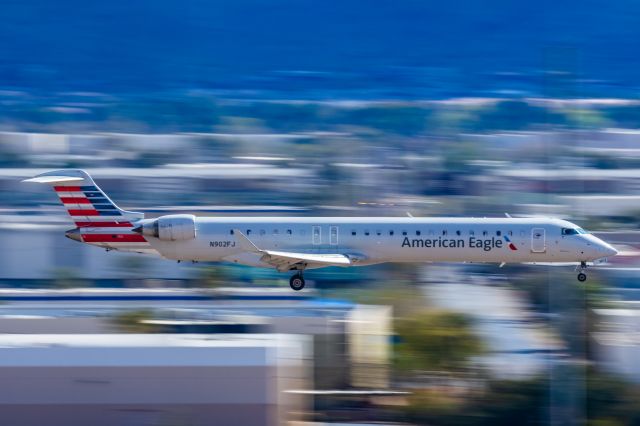 Canadair Regional Jet CRJ-900 (N902FJ) - A Mesa Airlines CRJ900 landing at PHX on 2/28/23. Taken with a Canon R7 and Canon EF 100-400 L ii lens.