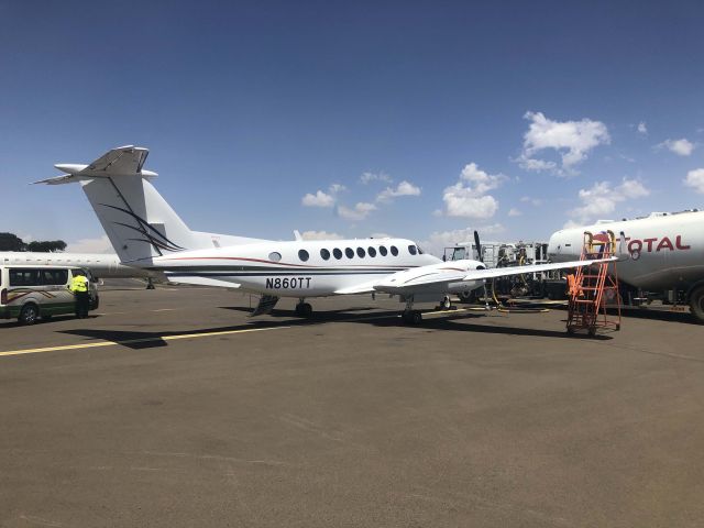 Beechcraft Super King Air 300 (N860TT) - Refueling at Addis on a ferry flight South Africa to USA.