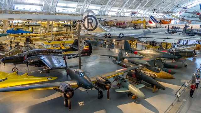 — — - Shot from the mezzanine overlooking a fraction of the aircraft in the museum. Thats the Enola Gay on the right... 