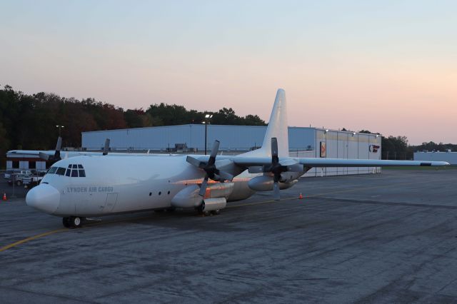 Lockheed C-130 Hercules (N409LC) - Another Lynden Air Cargo Lockheed L-100-30, N409LC, snuck into KTOL under cover of darkness on 9 Oct 2020. I snapped these at sunrise this morning, 10 Oct 2020.