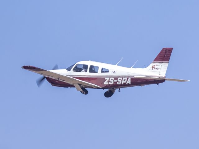 Piper Cherokee Arrow (ZS-SPA) - Circuits runway 29 at Rand airport Johanesburg, South Africa.  04-OCT-2024.