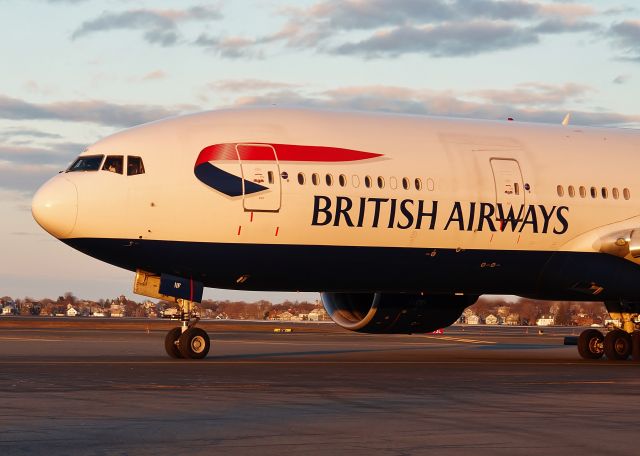 Boeing 777-200 (G-VIIF) - Sunset departure of The Speedbird