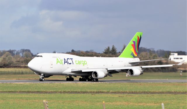 Boeing 747-400 (TC-ACF) - AirAct cargo b747-481(bdsf) tc-acf dep shannon after an engine change 21/2/21.