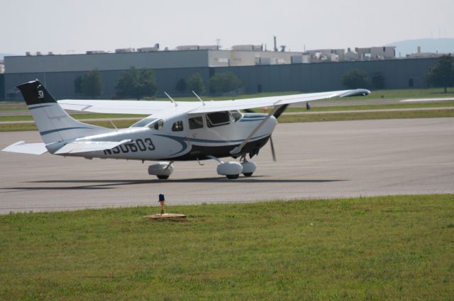 Cessna 206 Stationair (N50603) - 2009 CESSNA 206T Bruce Keller departing for Shelby County airport.  NOTE:  On a hot day Mr CESSNA himself is not running the A/C.  Saving CESSNA fuel and CESSNA customers $.