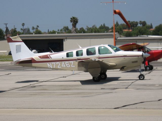 Beechcraft Bonanza (36) (N7246Z) - PARKED AT FULLERTON