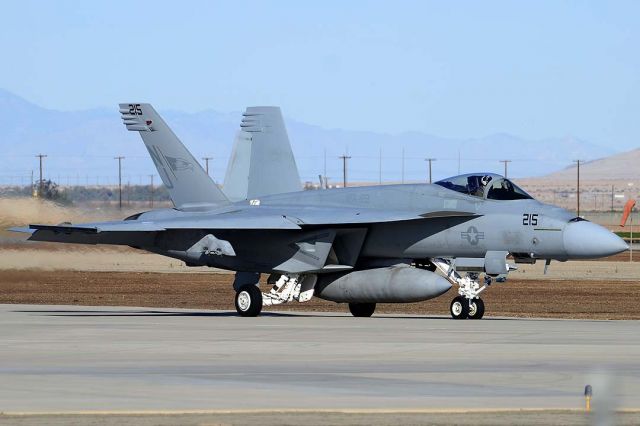 McDonnell Douglas FA-18 Hornet (16-6958) - Boeing F/A-18E Super Hornet BuNo 166958 #215 of VFA-122 Flying Eagles at NAF el Centro on February 17, 2012