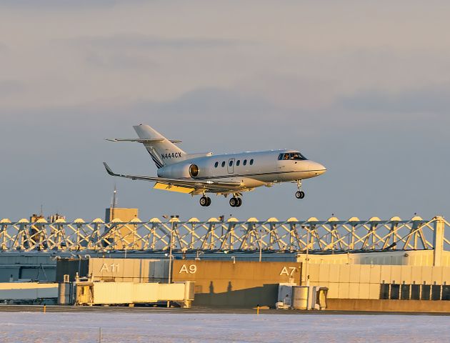 Hawker 800 (N444CX) - Sky Quest "Erie Shore 44", arriving at KCLE from IL Valley Rgnl – KVYS on Friday, 24 Jan 2025.