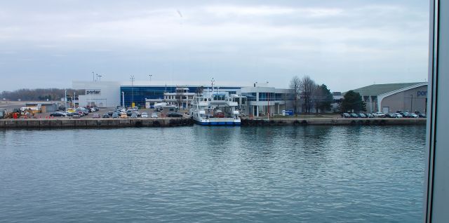 — — - Toronto Island airport requires an extremely short (free) ferry trip. This is Porters own terminal.