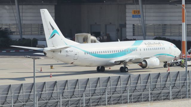 BOEING 737-400 (TC-TLA) - 10/11/2022: Towed to the maintenance ramp.