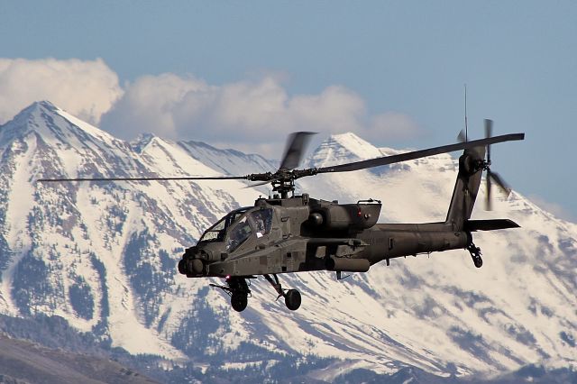 — — - Utah Air National Guard Boeing Apache AH-64 departs U42 (South Valley Regional Airport) Salt Lake City, Ut 