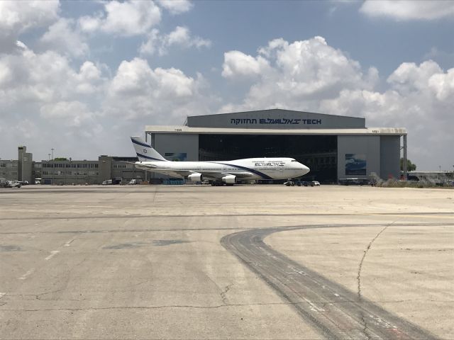 Boeing 747-400 (4X-ELD) - Being hauled after maintenance from the main tech hangar at BEN Gurion ElAl facilities