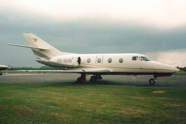 Dassault Falcon 10 (OE-GHA) - Seen here in May-95.br /br /Reregistered F-GPFD 30-May-96,br /then exported to Gabon 27-Oct-14 as TR-CBO.