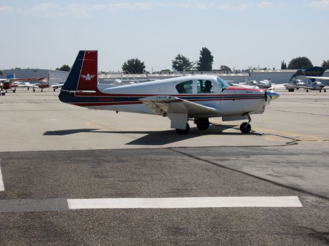 Mooney M-20 (N74573) - 1961 Mooney M20B Mark 21br /Taxiing at Fullerton