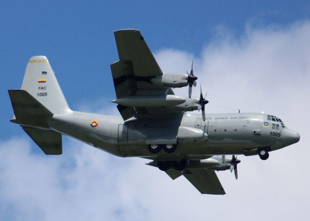 Lockheed C-130 Hercules (FAC1005) - Living close to an Air Force Base, we get Army, Navy, Coast Guard. and Marine planes stop in all the time but this was a big surprise. A Columbian Air Force C-130 stopping in at Barksdale here in little ole Louisiana. 