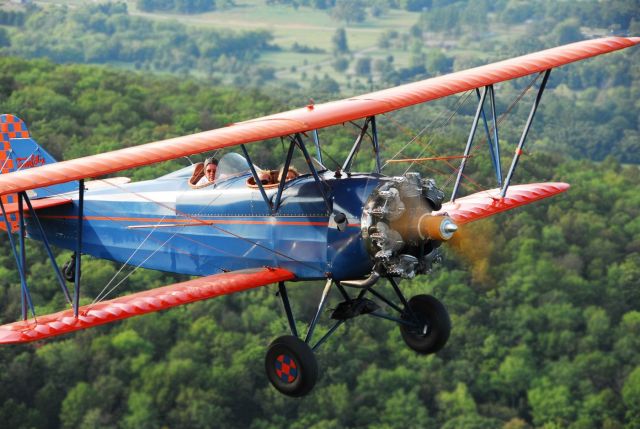 — — - Beautifully restored TravelAir over Moontown Airport near Huntsville, AL Photo copyright: BlakeMathis.com