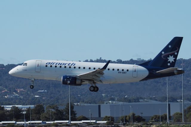 Embraer 170/175 (VH-ANT) - Embraer ERJ-170 sn 17000357. Airnorth VH-ANT, name Jacaranda rwy 03, YPPH 25 June 2022