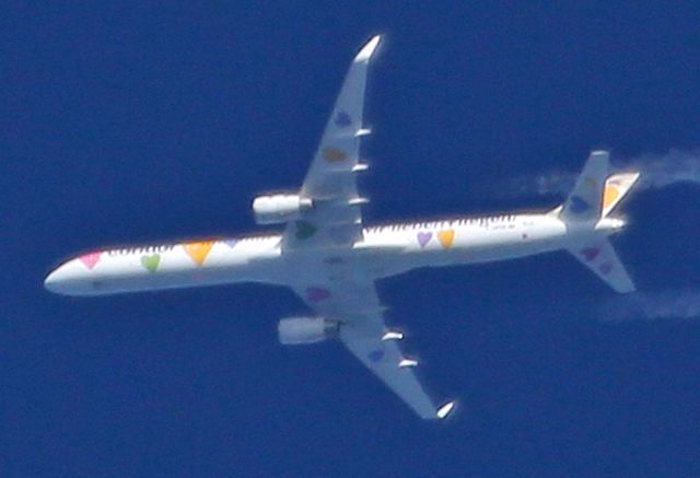 BOEING 757-300 (D-ABON) - LIAISON FRANKFORT TENERIFFE 33 000 FT VERTICAL COTE VENDEE LE 19-03-2014