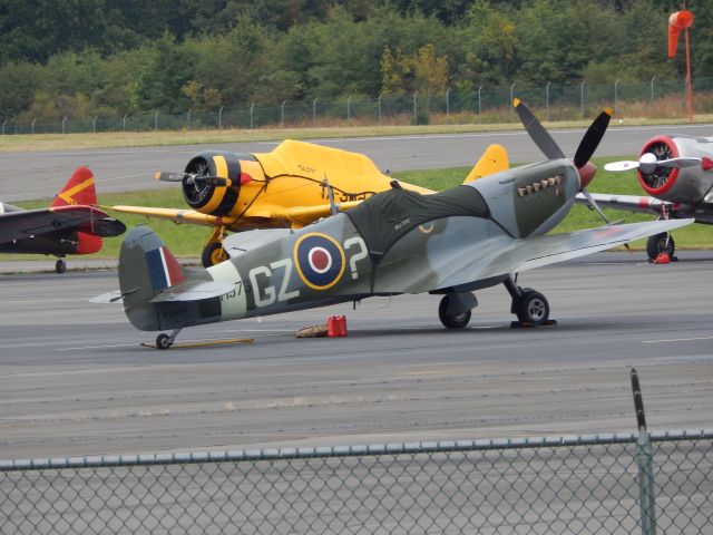 SUPERMARINE Spitfire (N730MJ) - A Supermarine Spitfire sits on the ramp at Culpeper in 2020 for the WWII Flyover. It was cancelled due to rain a few days later.