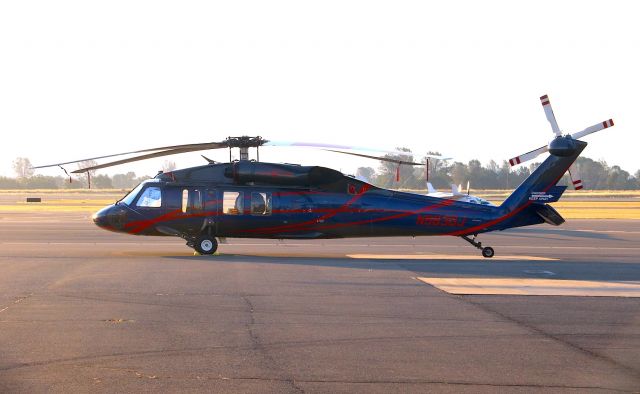 Sikorsky S-70 (N563DJ) - KRDD - Civilian/or Contract Blackhawk Fire fighting Helo on the ramp at Redding, CA July 16, 2018 during fire season -