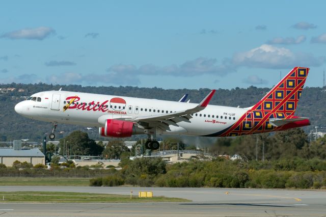 Airbus A320 (PK-LUF) - A320-214 cn 7225. Batik Air PK-LUF rwy 03 arrival YPPH 20 May 2023