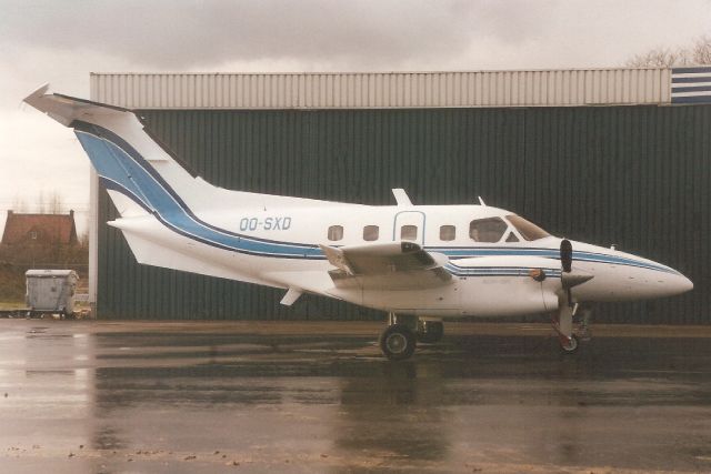 Embraer EMB-121 Xingu (OO-SXD) - Seen here on 10-Feb-94.br /br /Ferried to LFEB 30-Nov-05 for use as instructional airframe. Registration cancelled 13-Dec-05.