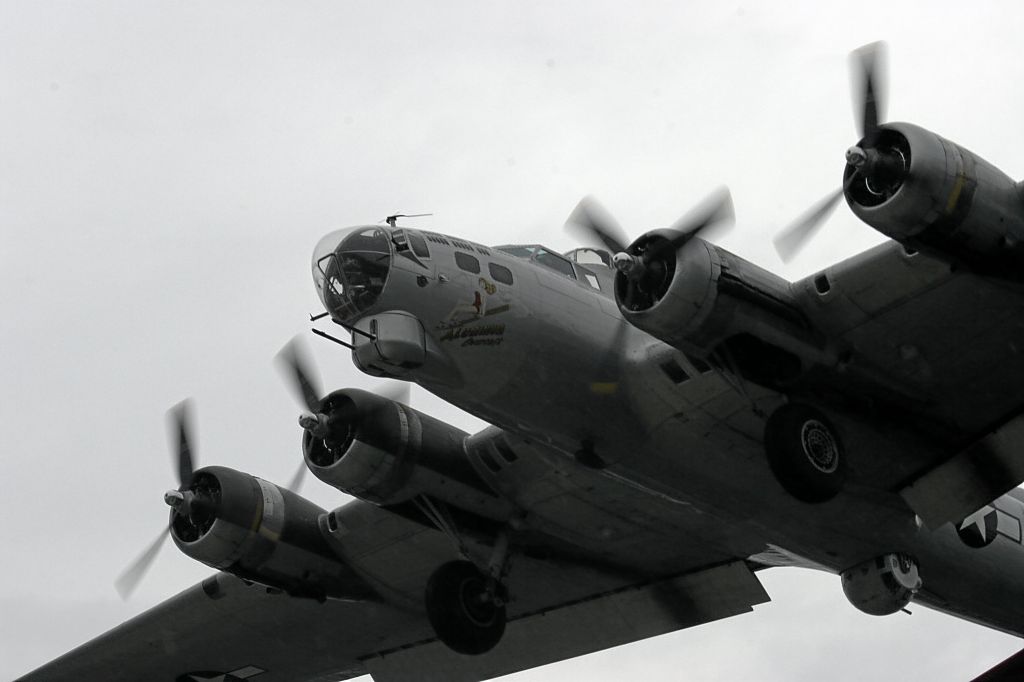 Boeing B-17 Flying Fortress — - B-17 Aluminum Overcast Landing Runway 27 Oshkosh