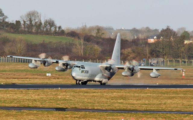 Lockheed C-130 Hercules (16-2308) - usm kc-130t 162308 battling the crosswinds at shannon on departure 26/1/14.